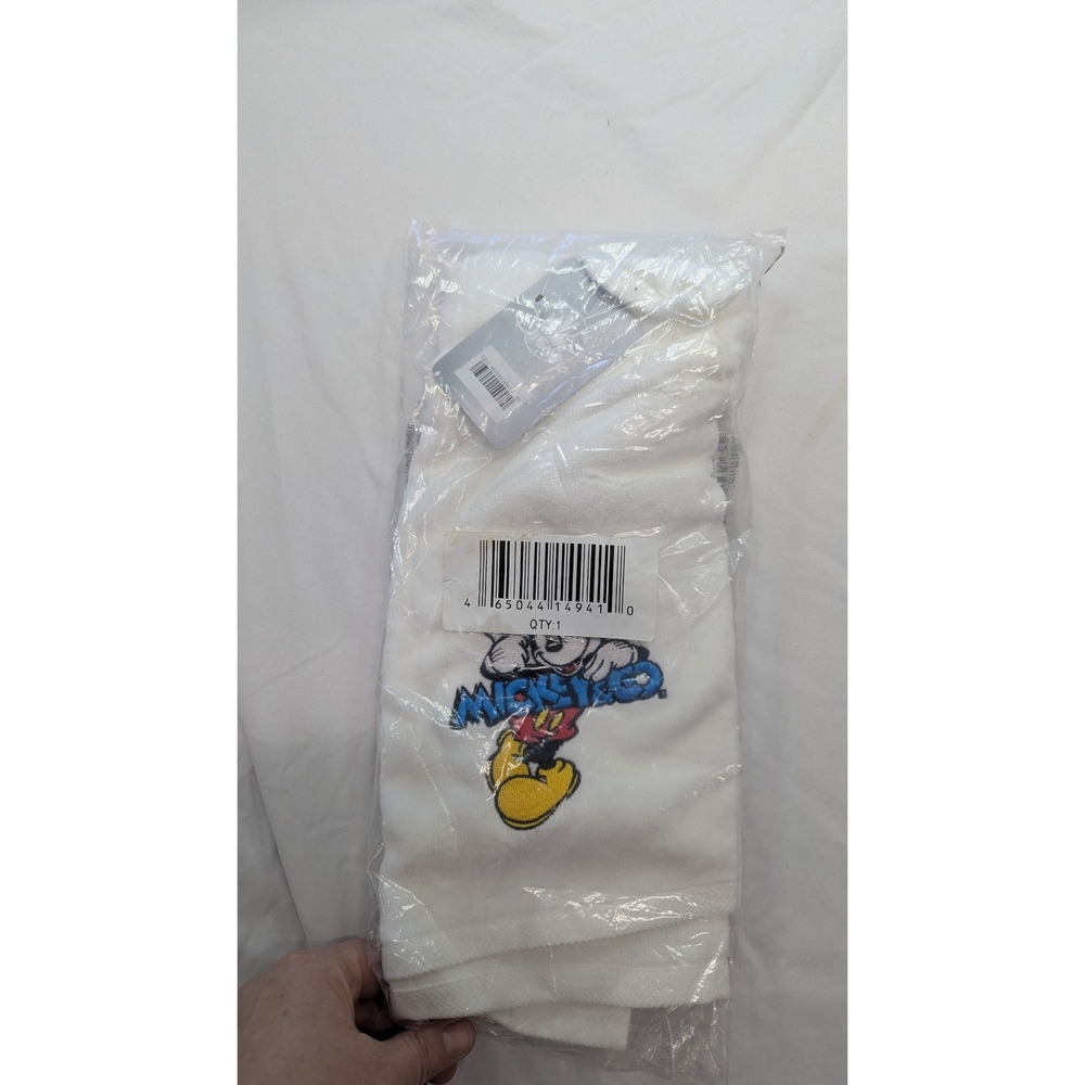 Disney Mickey & Co White Hand Towel Embroidered Mickey Mouse Retro NWT